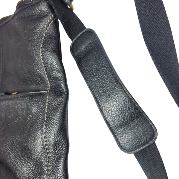 THE SAK Iris Black Pebbled Leather Adjustable Crossbody Purse Shoulder Bag Purse - Picture 11 of 16